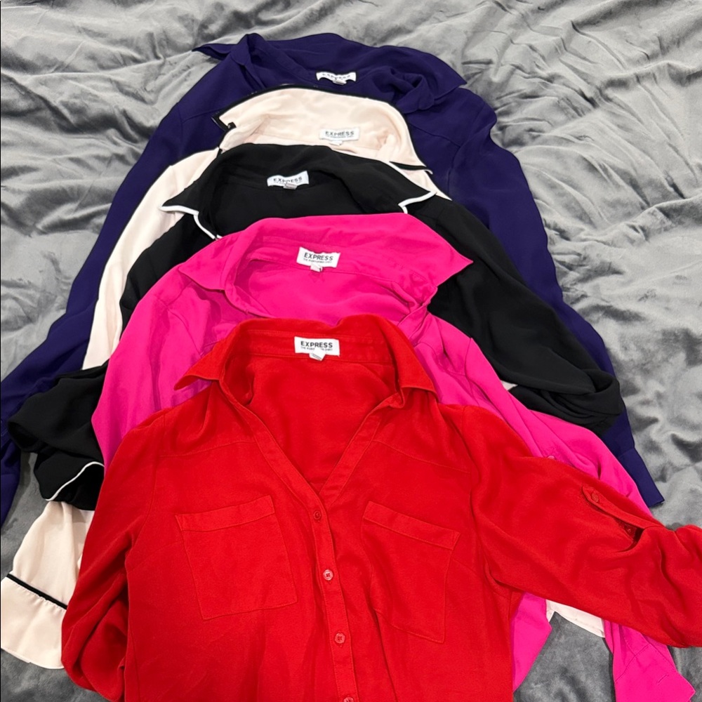 Express Blouse 5 pcs - Red, Pink, Black, Purple, Cream